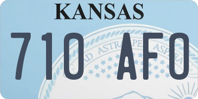 KS license plate 710AFO