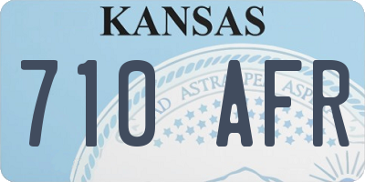 KS license plate 710AFR