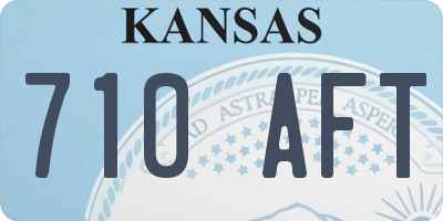 KS license plate 710AFT