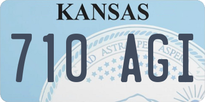 KS license plate 710AGI