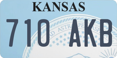 KS license plate 710AKB