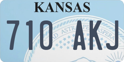 KS license plate 710AKJ