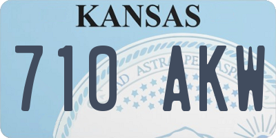 KS license plate 710AKW