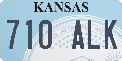 KS license plate 710ALK