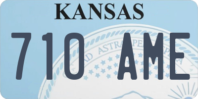 KS license plate 710AME
