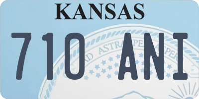 KS license plate 710ANI