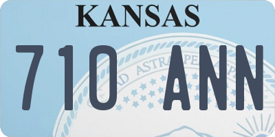 KS license plate 710ANN