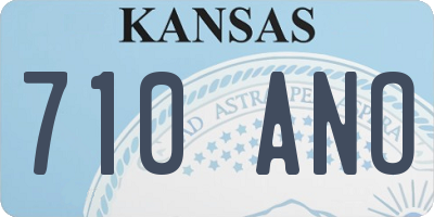 KS license plate 710ANO