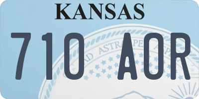 KS license plate 710AOR