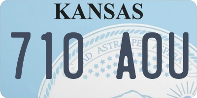 KS license plate 710AOU