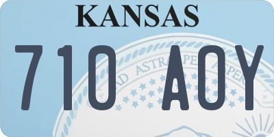 KS license plate 710AOY