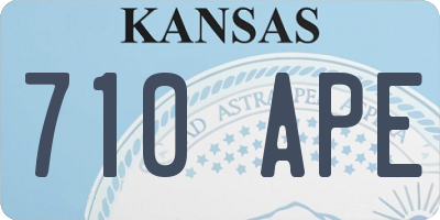 KS license plate 710APE