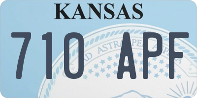 KS license plate 710APF