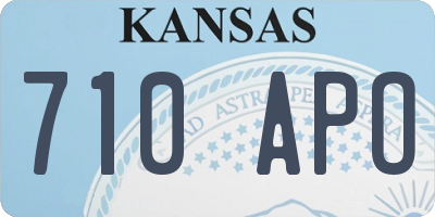 KS license plate 710APO