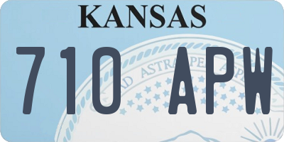 KS license plate 710APW