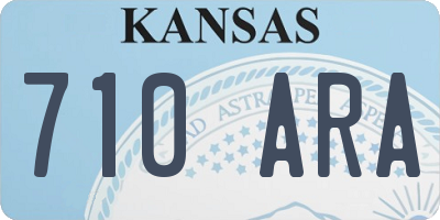 KS license plate 710ARA