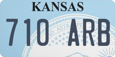 KS license plate 710ARB