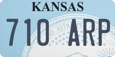 KS license plate 710ARP