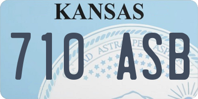 KS license plate 710ASB