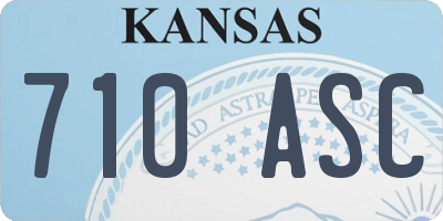 KS license plate 710ASC