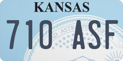 KS license plate 710ASF