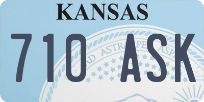 KS license plate 710ASK