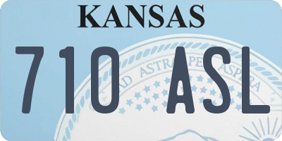 KS license plate 710ASL