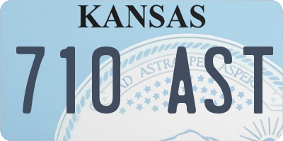KS license plate 710AST