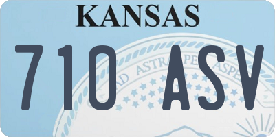 KS license plate 710ASV