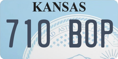 KS license plate 710BOP