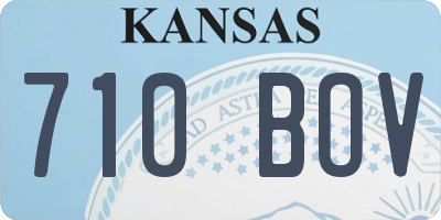 KS license plate 710BOV