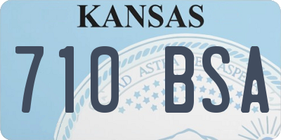 KS license plate 710BSA