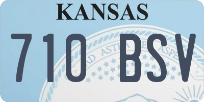 KS license plate 710BSV