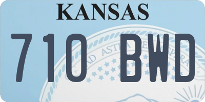 KS license plate 710BWD