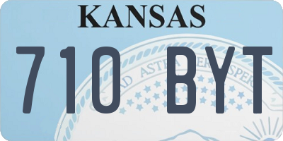 KS license plate 710BYT