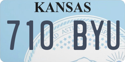 KS license plate 710BYU