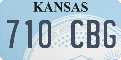 KS license plate 710CBG