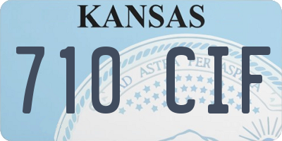 KS license plate 710CIF