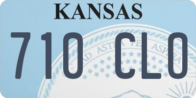 KS license plate 710CLO