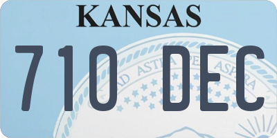 KS license plate 710DEC