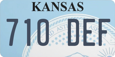KS license plate 710DEF