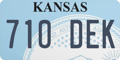 KS license plate 710DEK