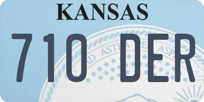 KS license plate 710DER