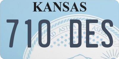 KS license plate 710DES