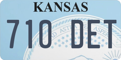 KS license plate 710DET