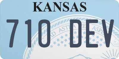 KS license plate 710DEV
