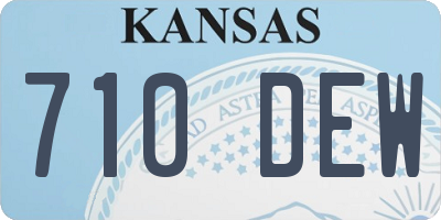 KS license plate 710DEW