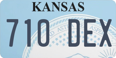 KS license plate 710DEX