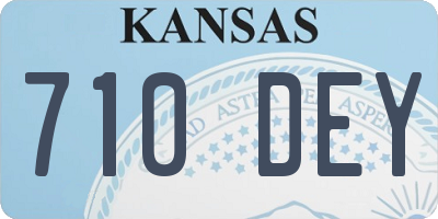 KS license plate 710DEY