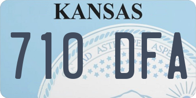 KS license plate 710DFA